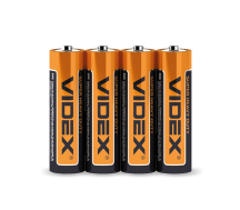Батарейка солевая R6P/AA 4шт Videx